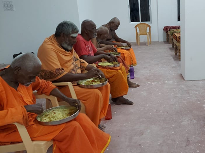 Seniors sharing a nourishing meal